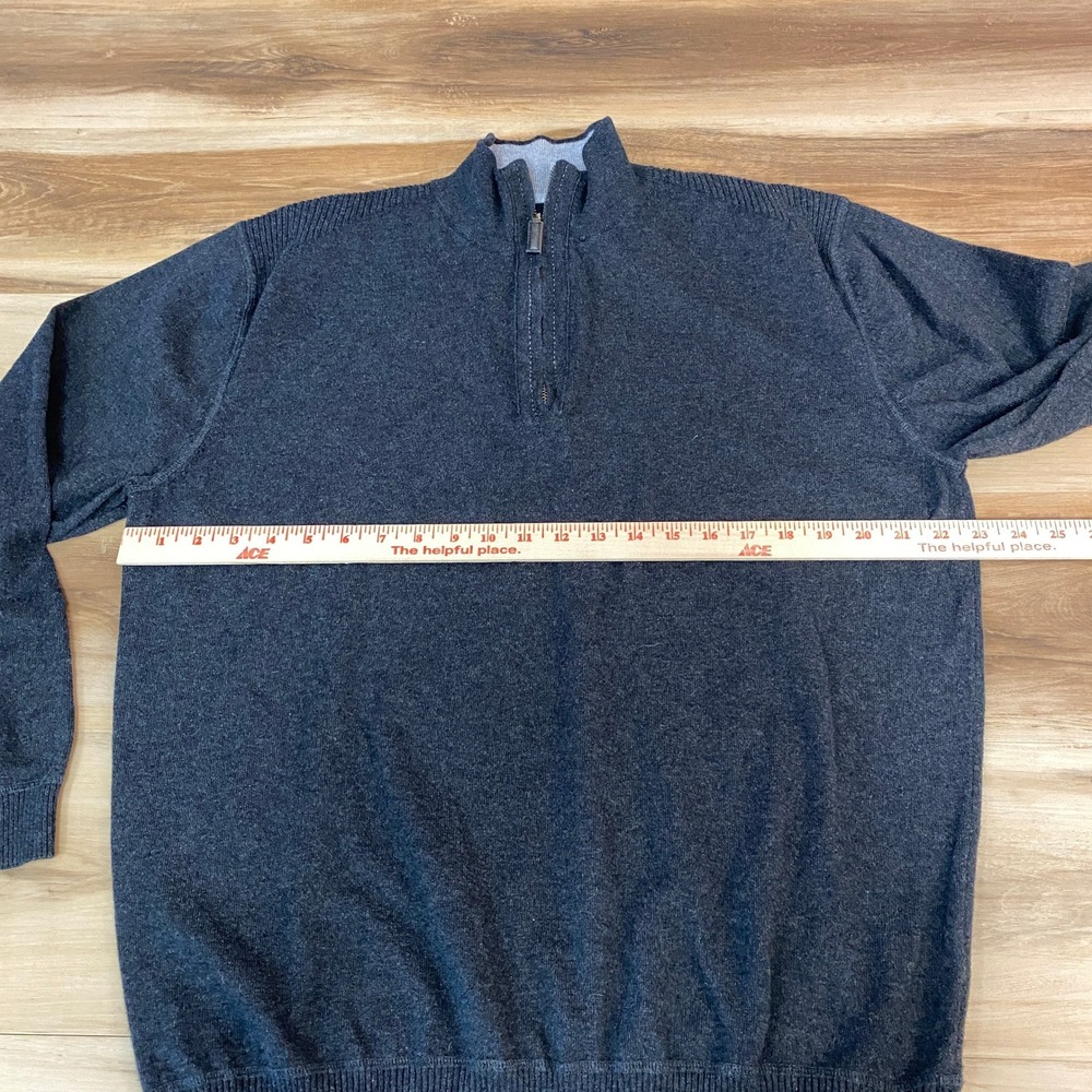 Nat Nast Luxury Originals Sweater Mens XL Charcoal Gray Cotton Cashmere 1/4 Zip - Picture 7 of 9